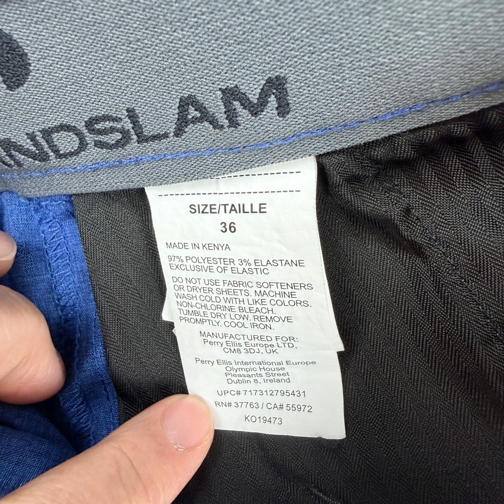 Grand Slam Golf Shorts Men's 36 Blue Performance Stretch Flat Front Casual - Picture 2 of 14
